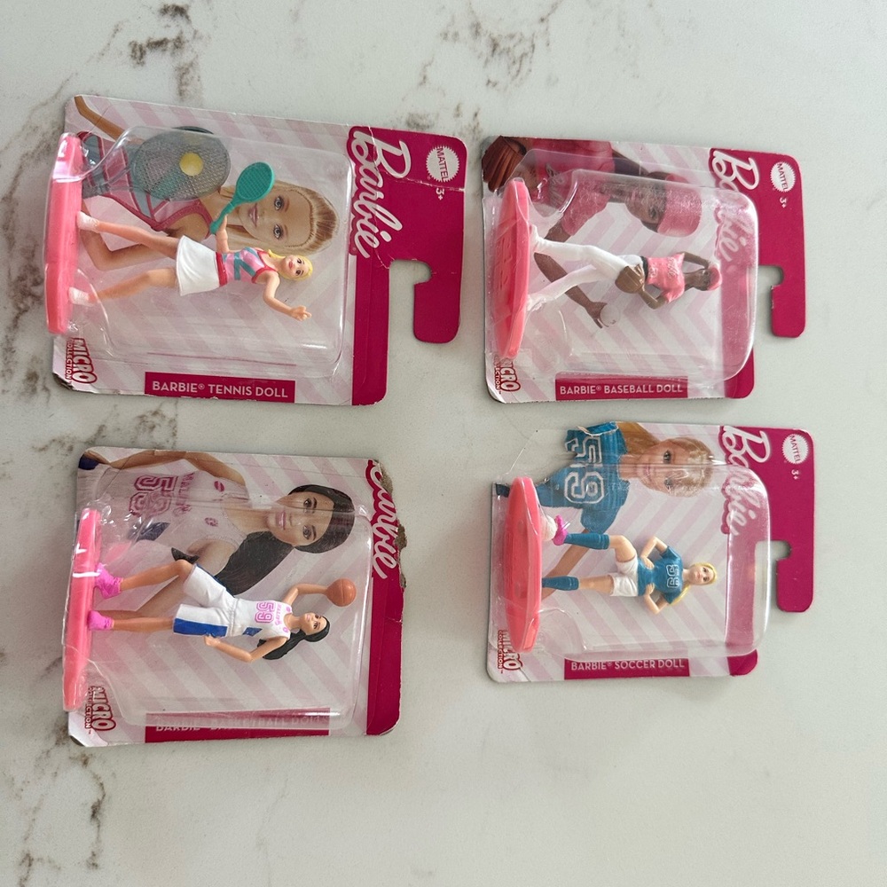 BARBIE 4 Micro Collection Athlete Barbies. Never Opened